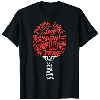 Table Tennis Paddle Words Ping Pong Player Champion Gift T-Shirt