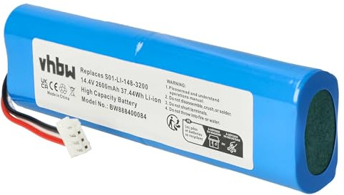 vhbw Akku kompatibel mit Ecovacs Deebot DN56, Deebot DV33, Deebot DN58, Deebot DG31, Deebot DV35 Saugroboter (2600 mAh, 14,4 V, Li-Ion)