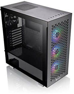 Thermaltake V350 TG ARGB Air Black | PC-Chassis | Mid-Tower-ATX-Gehäuse | 4mm gehärtetes Glas | 4X Lüfter inkl. | Schwarz