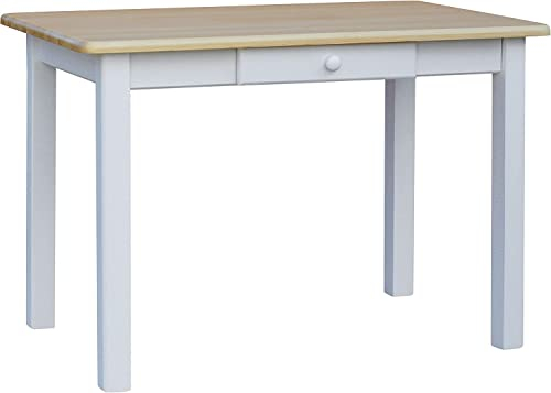 k koma Esstisch Küchentisch Kiefer Tisch massiv Restaurant MIT SCHUBLADE Hersteller NEU Kiefer Lackiert (50 x 130)