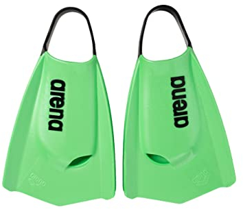 arena Powerfin Pro II Schwimmbad-Trainingsflossen, Schwimmflossen für Erwachsene, Flossen aus 100% Silikon, Komfortable Kurzflossen für das Schwimmbad, 46-47, Grün