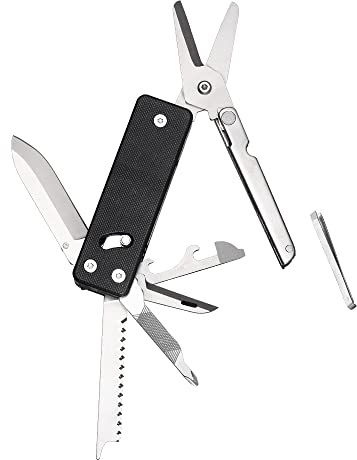 ROXON KS2 Multifunktions-Taschenmesser mit großem Scherenwerkzeug, G10-Griff und Taschenclip, 13 Funktionen in 1 Werkzeug, gut für Camping/Rucksack/Notfälle/EDC