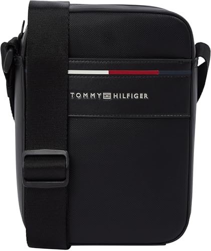 Tommy Hilfiger Herren Crossbody Bag Tasche Foundation Mini Reporter mit Logo, Schwarz (Black), Einheitsgröße