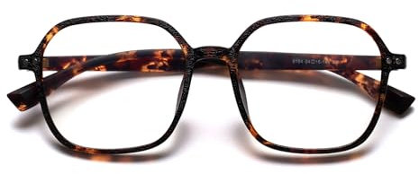 KAEOISFU Große Ultraleichte Lesebrille 1,0 für Damen, Designer Holzmaserung Anti-Blaulicht-Schutz Computerleser, Gross Quadratischem Rahmen Lesegerät brille, Brille zur Verhinderung von Augenermüdung