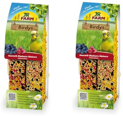 JR Farm Birdys Amaranth-Blaubeere-Himbeere | Doppelpack | 2 x 130 g | Ergänzungsfuttermittel für alle Ziervögel | Mit natürlichen Vitaminen, Mineralien und Spurenelementen