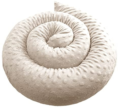 Bebeloo Bettschlange Bettkissen Seitenschläferkissen Nackenrolle Schlafkissen Kuschelschlange Stillkissen Zierkissen Zugluftstopper Body Pillow Minky Oeko-TEX (Beige, 210 cm)