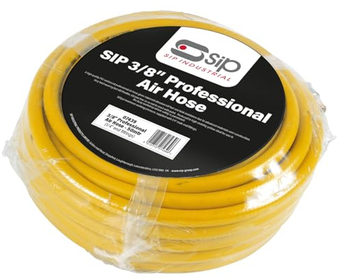 SIP 3/8 50m Professional Air Hose, High Kink-Resistant Nitrile Rubber & PVC, 310psi Compressor Hose