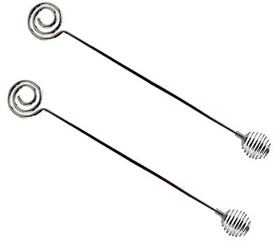 COLLBATH 2pezzi Miscelatori in Acciaio Inossidabile con Molla Spirale Agitatori Riutilizzabili per Barber Shop con Manico Design Antiruggine