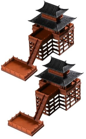 BRIGHTFUFU 2piezas Pabellón Miniatura Japonés Estatua De Jardín Zen Decoración De Mini-Pagoda para Escritorio