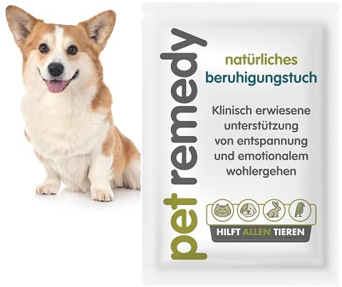 Emmi-pet Remedy Beruhigungstücher 12 STK. – Natürliche Anti-Stress Tücher für Hunde & Katzen I Entspannung & Beruhigung unterwegs I 100 % ätherische Öle I Stress & Angst-Linderung