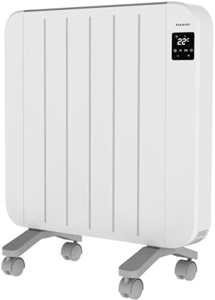 Taurus – Radiador Eléctrico Nepal 1500 | 6 Elementos | 1500W | Pared o Pie | Termostato Ajustable | Programación 24/7 | Pantalla LCD | Silencioso | Botón Desconexión Total