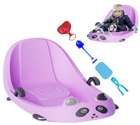 Slittino per Neve,Sport Invernale Con Schienale - Slittino Toboga Da Neve Con Freno Incorporato | Per Freddo Bambine Bambini in Età Prescolare su Colline Innevate Cortile Area Giochi
