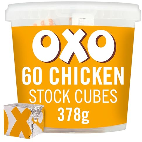 OXO 60 Chicken Stock Cubes – Savoury & Tasty, Family Size, Ideal for Soups, Stews, Gravy & Roast Dinners, 378g (Pack of 1)