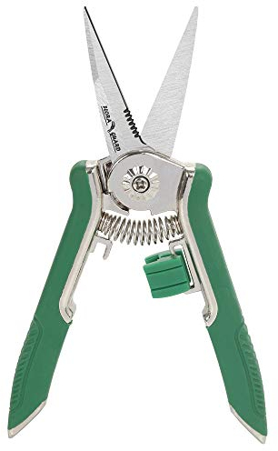 FLORA GUARD 16.5cm Tijeras de podar, antideslizantes con mango de bloqueo, de reparación profesional de flores, multifuncionales para cortar ramas y ratán（verde）