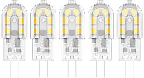 5X G4 LED Leuchtmittel 2W Birnen Warmweiß 3000K Lampen 12 SMD 2835LEDs Energie Sparen 200LM AC/DC12V Nicht dimmbar