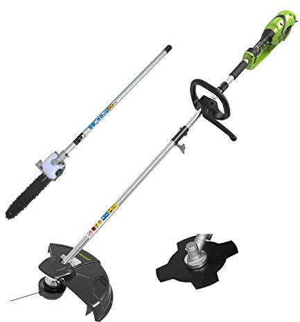 Greenworks Débroussailleuse à Fil Électrique 230V 40cm, Embout avec élagueuse