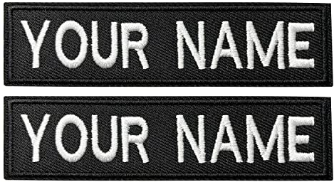 2pcs anpassbarer Name Patches mit Hakenverschluss, Personalisierte taktische Moral bestickte Namen Bänder mit Deutschland Flagge Patch für Hütekappen (B-Black)