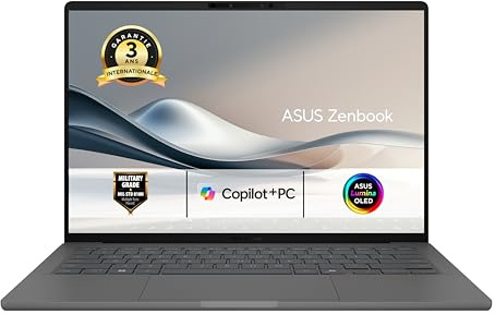 ASUS Zenbook 14 UM3406KA-QDO74W 14 Pouces 1920x1200 60Hz OLED Pc Portable (processeur AMD Ryzen AI 7 350, 16GB LPDDR5X, 512GB SSD, AMD Radeon Graphics, Windows 11 Home) – Clavier AZERTY