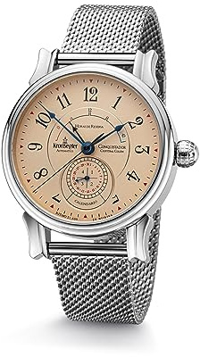 Kronsegler Conquistador Stahl - Tierra Milanaise | Automatik Herrenuhr mit Gangreserveanzeige | Saphirglas, Zeigerdatum, Milanaiseband