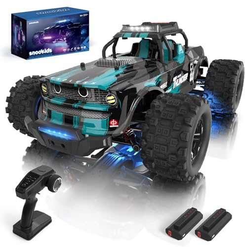 snookids Ferngesteuertes Auto 1:14, Rc Auto Offroad 40km/h 4WD RC Monstertruck, 2 Akku, Verschiedene Lichtmodi, 2.4-GHz All-Terrain Truggy für Schnee, Sand & Schlamm, für Erwachsene und Kinder