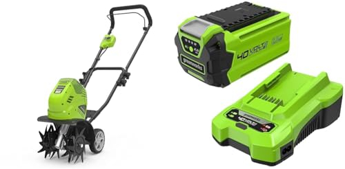Greenworks Motobineuse sans Fil, Vert, 40V & Kit Batterie 40V & Chargeur Universel - Batterie Lithium-ION 2Ah + Chargeur 2A d’Origine