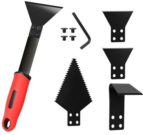 Xeerrfan Grout Removal Tool, Tile Grout Scraper Saw, Caulk Remover,Multifunctional Scraper Tool Set with Detachable Blades for for Removing Paint, Wallpaper, Glue, Stains, Putty