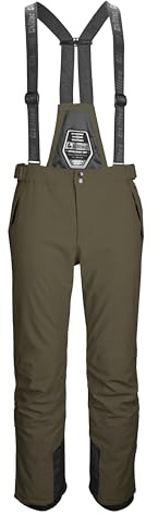 killtec Uomo Pantaloni da Sci/Pantaloni con Pettorina da Sci con Zip e Protezione dei Bordi Larok, dunkeloliv, M, 35244-000