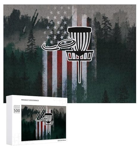 Pine Forest USA Flag Disc Golf Jigsaw Puzzles Family Puzzles 500/1000 Piece