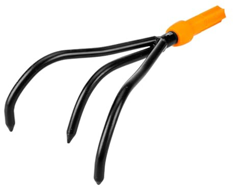 NEO TOOLS Click System, artigli da giardino a tre denti – acciaio, fissaggio in PP, 230 mm, allentamento del terreno, rimozione delle erbacce, aerificare, multiuso