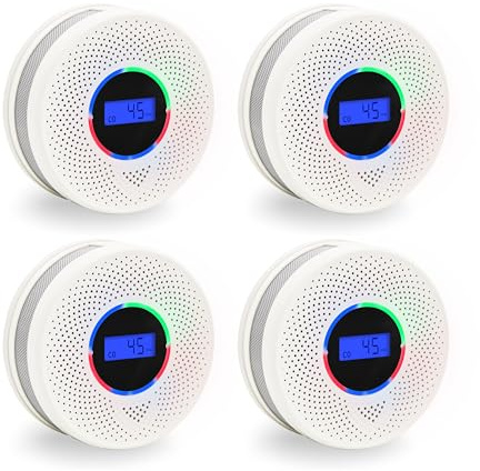 Kesymo Upgraded Smoke and Carbon Monoxide Detector 10-Year Lifespan, Dual Sensor Smoke Alarm & Carbon Monoxide Detector (4 Pack)