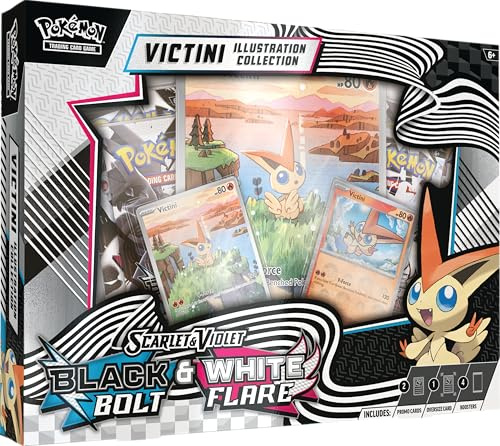 Pokémon TCG Unova Victini Illustration Collection, 1 Full-Art Foil Promo Card, 4 Booster Packs & 1 Oversize Illustration Rare-Style Foil Promo Card