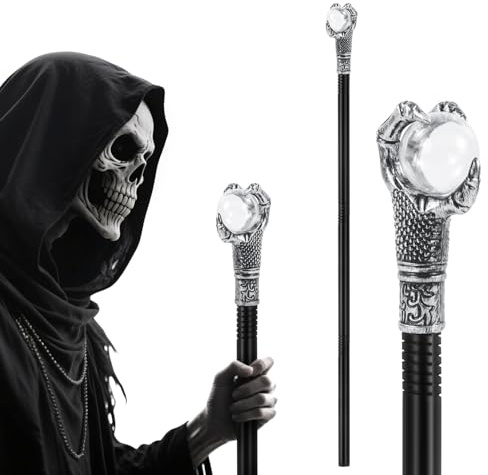 Baguette magique Halloween, accessoire de costume Halloween, canne, diable, sorcière, bâton, faucheuse, squelette, canne, Maleficent, bâton, gothique, cosplay, soirée à thème, accessoires de costume