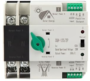 Interruttore di commutazione automatico ATS monofase 2P 16 Amp 32A 63A 100A 125A Interruttore di trasferimento automatico a bassa tensione CA 230V(100A)