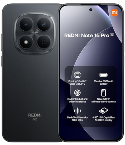 Redmi Note 15 Pro 5G 8+256 Black (No Power Adapter Included)