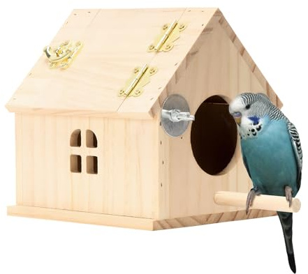- Suministros de Aves de Madera de Anidación,Refugio De Eclosión Al Aire Libre De Pájaros | Inseparables Calopsitte Conure Pinzón Canario Cacatúa Jaula Exterior Jardín Balcón