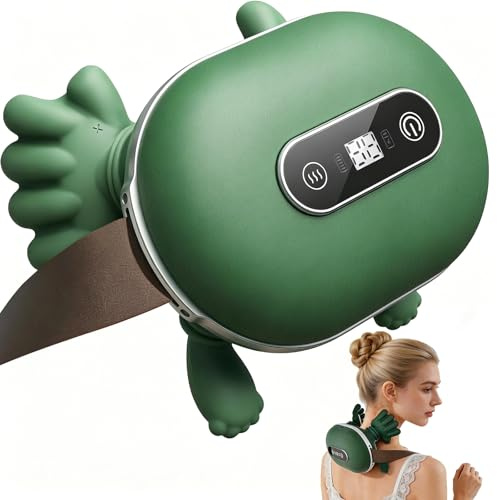 Masajeador Cervical 4D Inalámbrico, Masajeador Cervical y Espalda con Calor, Masajeador Cuello Shiatsu Eléctrico con 3 Niveles de Intensidad y 2 Niveles de Calor, para Casa, Oficina, Viajes