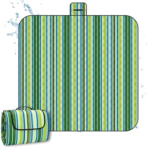 Forbabe Coperta da picnic impermeabile, 200 x 200 cm, grande, portatile, lavabile, per campeggio, spiaggia e parco (verde)
