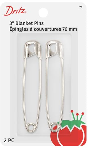 Dritz 71 Blanket Pins (2-Count), Nickel, 3-Inch