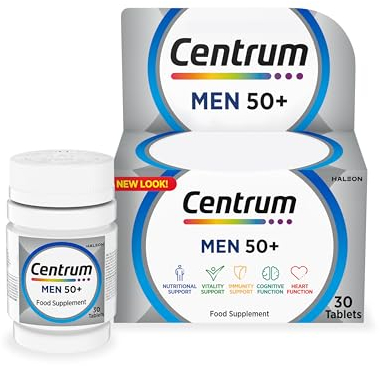 Centrum Men 50+ Multivitamins & Mineral Supplements, 23 essential nutrients including vitamin D, C, Zinc, Daily Multivitamin Tablets, 30 ct