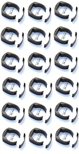 18 Stück Zaunbefestigung Pfostenhalter Ø 34 mm für Befestigung des Gartenzaun Schweißdraht Garten-draht an Pfahl in RAL 7016 grau anthrazit schwarz