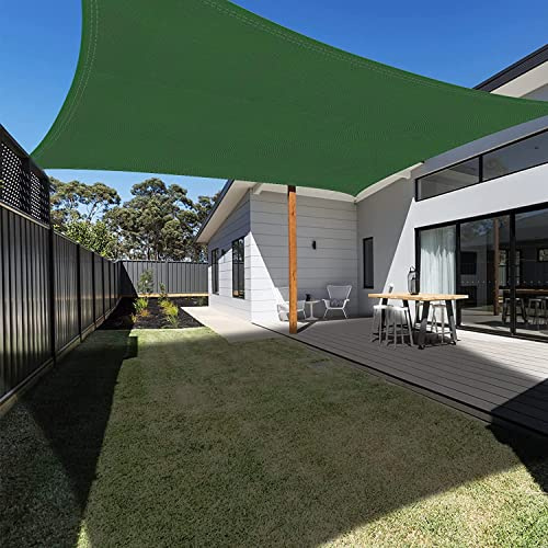 Ankuka Vela Ombreggiante Impermeabile 2x3m Verde Scuro Tenda a Vela Rettangolare con Fune Tenda da Sole per Esterno Protezione Raggi UV 98% Adatto per Giardino Terrazzo e Campeggio