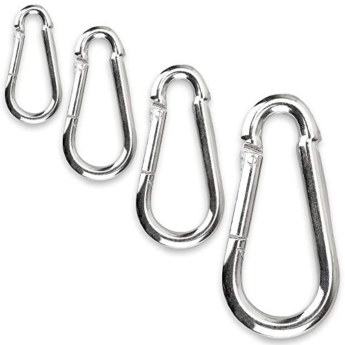 C.P. Sports Karabinerhaken 80mm x 8 mm belastbar bis 230kg & 60mm x 6mm belastbar bis 150kg 1-60 Stück Karabiner Haken Schnapphaken (140 x 12 mm, 1 Stück)