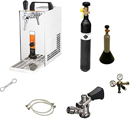 Komplett uppsättning, Öltapp, Öltappingssystem, PYGMY 25, en linje torr kylare, 35 liter/h -Bierkoffer, waterchiller, Green Line, KEG:Type S