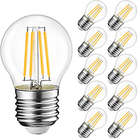 EXTRASTAR Filamento LED E27,6W 2700K Luce calda Stile Vintage, Non Dimmerabile, Confezione da 10 Pezzi