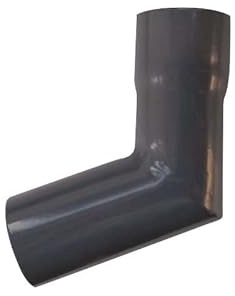 Renoplast® R50 stuprörsböjar i aluminium | Hörn 67º DN 40mm Grafit | Rännor Regnränna Takavvattning Kantprofiler i plåt | Trädgårdsbod Carport Terrass Balkong instickskanal | ränna för tak
