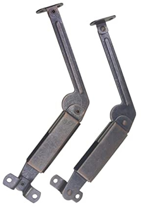 WOONEKY 2pcs Spring Cabinet Support Arm, Safety Lid Spring Hinge Made of Iron with Silver Finish, Easy to Install and Use, Suitable for Children's Toy Box and Sofa Stool