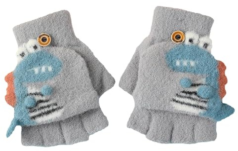 Spldsun Guanti a Maglia per Bambini, Guanti in Maglia Termica con Patta, Guanti Elastici per Bambini, Fornisci un Calore Adeguato al tuo Bambino