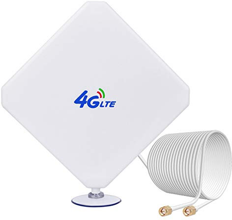 4G LTE Antenne, SMA Antenne 35dBi Dual Mimo Omnidirektionale Netzwerk WLAN Antenna Kompatibel mit WLAN-Router,3G/4G Mobile Hotspots, MiFi LTE Router, Huawei B525,ZTE -Kabel 2m