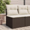Willood Gartensofa ohne Armlehnen mit Kissen Braun Poly Rattan Sofa-Mittelstück3041946de