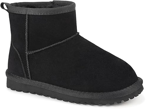 Mishansha Enfant Bottes de Neige pour Fille et Garçon Bottines d'hiver Antidérapant Chaussures Chaud Fourrure Doublé 35EU